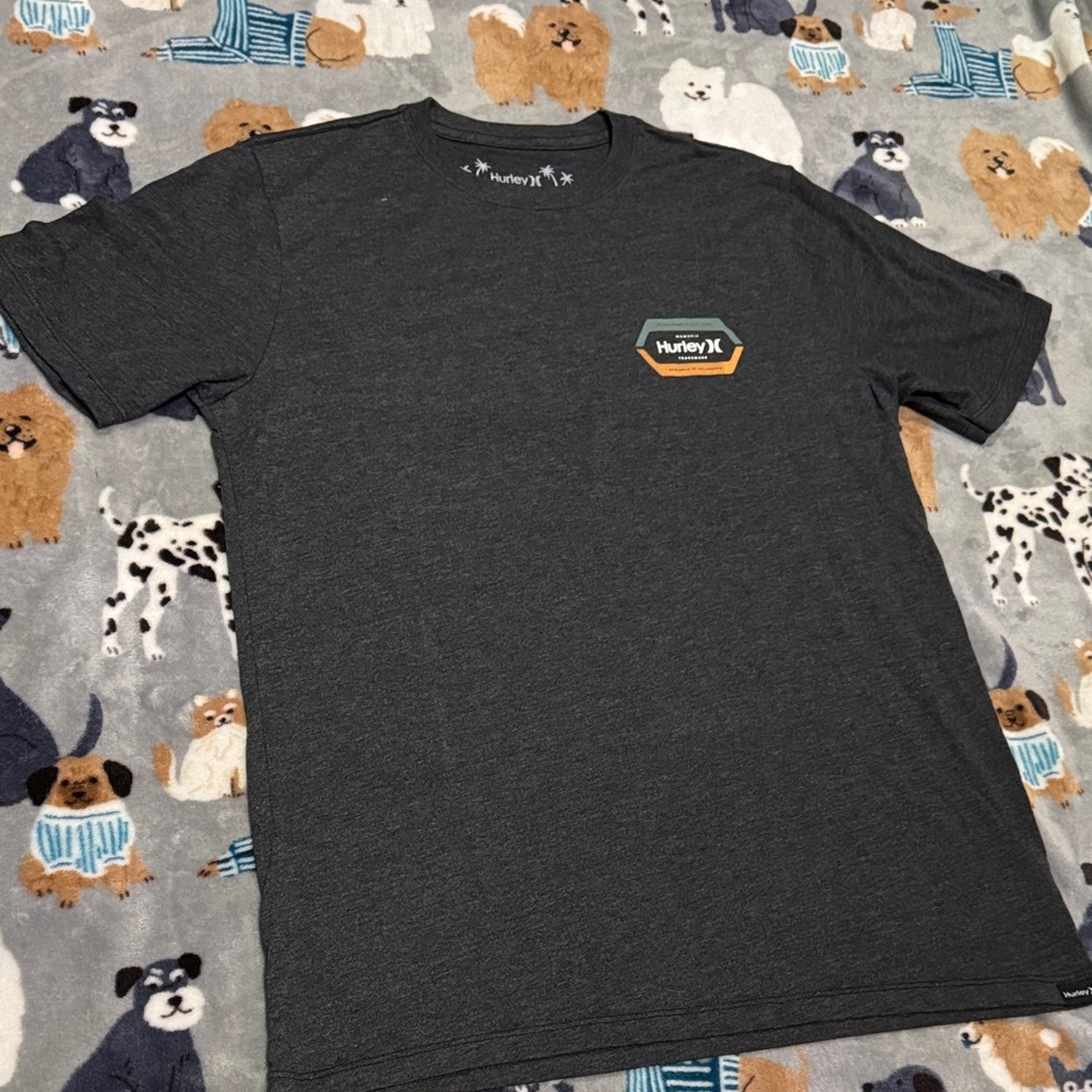 Hurley Charcoal Tee with Logo Accent